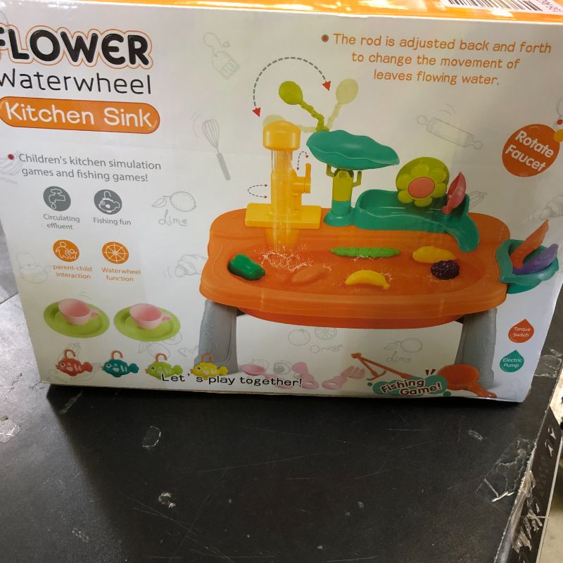 Photo 1 of STBEIMEIMY Kids Play Sink with Running Water, Mini Water Table for Toddlers 1-3, Upgraded Faucet and Play Dishes, Children Electric Dishwasher Playing Toy, Kitchen Sensory Toy Sets for Girls and Boys