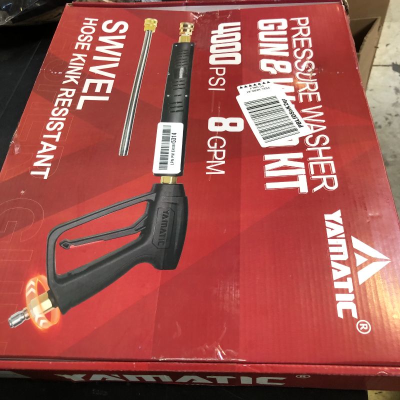 Photo 1 of YAMATIC Pressure Washer Gun Wand with Swivel 3/8" Plug & M22 Coupler, Stainless Steel Extension Lance Replacement for Ryobi, Simpson, Craftsman Power Washer for Foam Cannon Car Wash, 4000 PSI