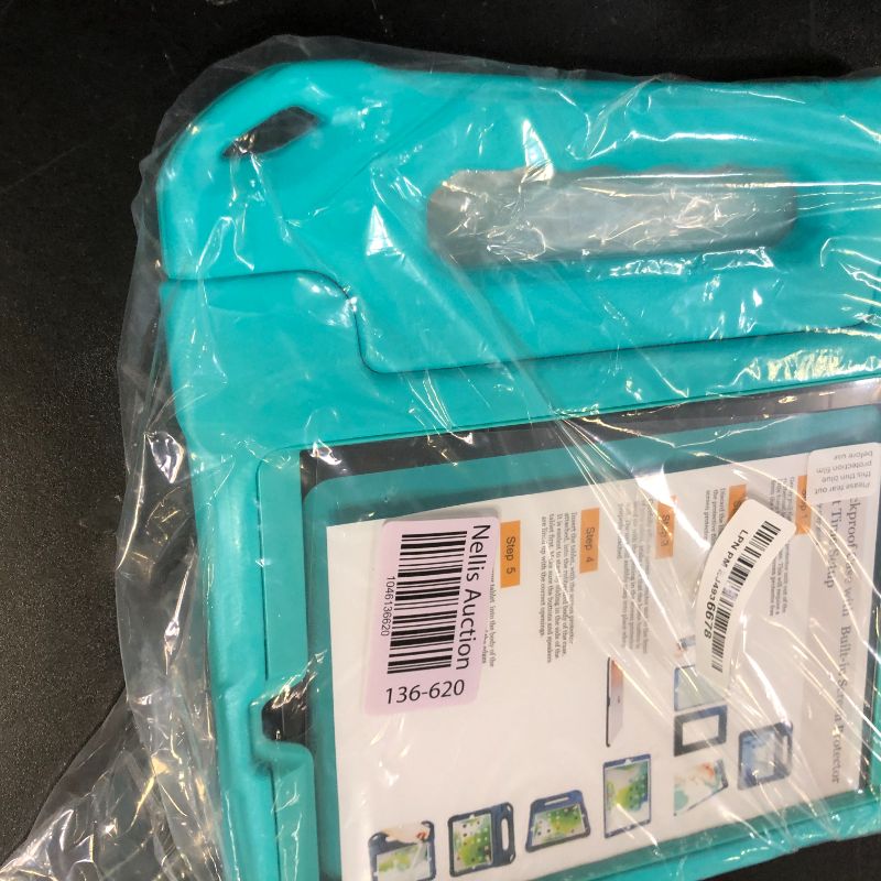 Photo 1 of SUPLIK Kids Case for iPad 9th/8th/7th Generation -10.2 inch 2021/2020/2019, Built with Screen Protector, Durable Shockproof Handle Stand Case for Apple iPad Gen 9/8/7, Cyan