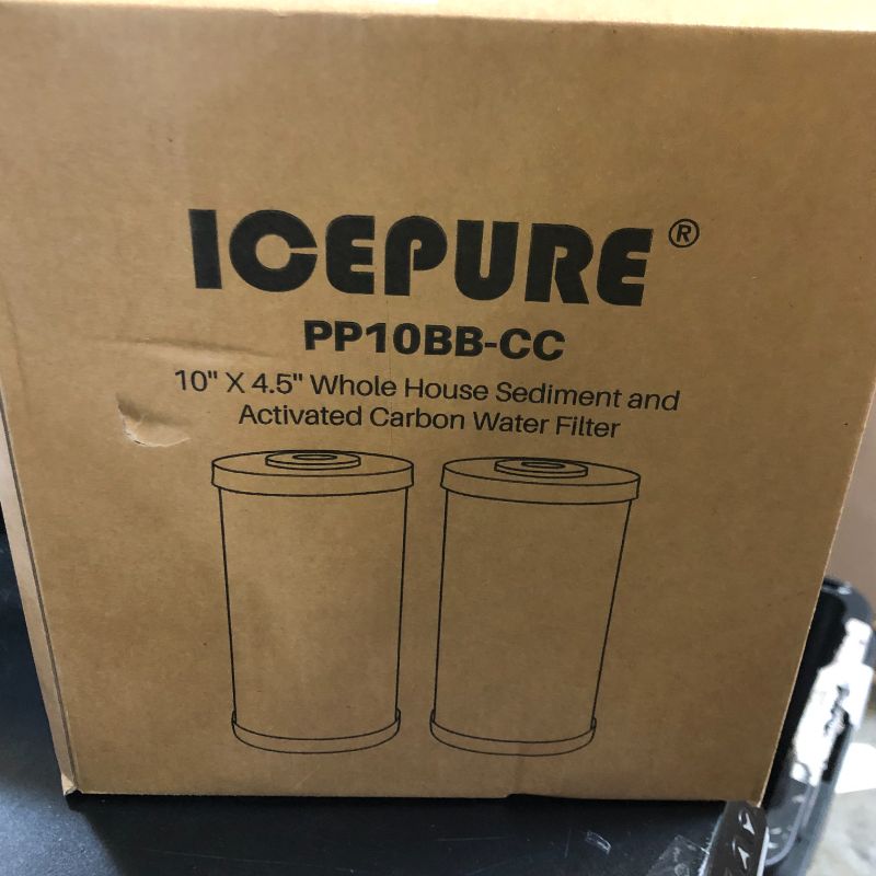 Photo 1 of ICEPURE 5 Micron 10" x 4.5" Whole House Water Filter Compatible with GE FXHTC, GXWH40L, RFC-BBSA, W50PEHD, GXWH35F, GNWH38S, Dupont WFHD13001, R50-BB, Pack of 2