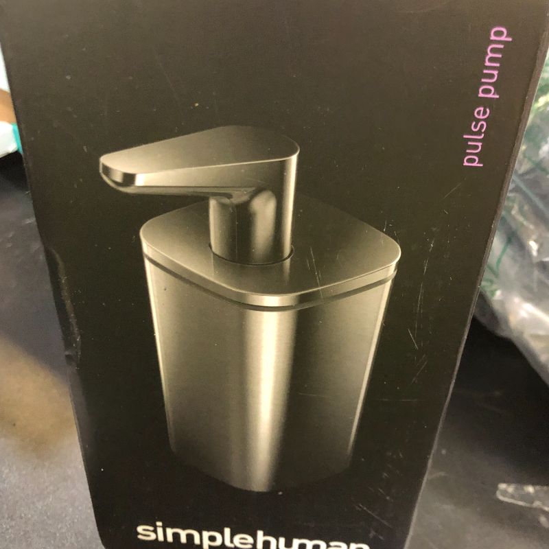 Photo 1 of simplehuman 10 oz. Pulse Pump, Liquid Soap Dispenser, Drip Free Hand Soap Pump, Brushed Stainless Steel