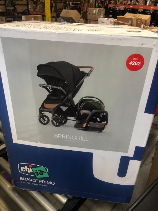 Photo 1 of Chicco Bravo Primo Trio Travel System, Bravo Primo Quick-Fold Stroller with Chicco KeyFit 35 Zip Extended-Use Infant Car Seat, Car Seat and Stroller Combo | Springhill/Black