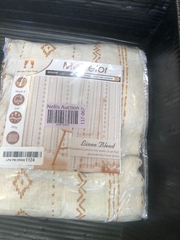 Photo 1 of Meikelor Gold Boho Linen Curtains for Living Room 2 Panels Set 52x96