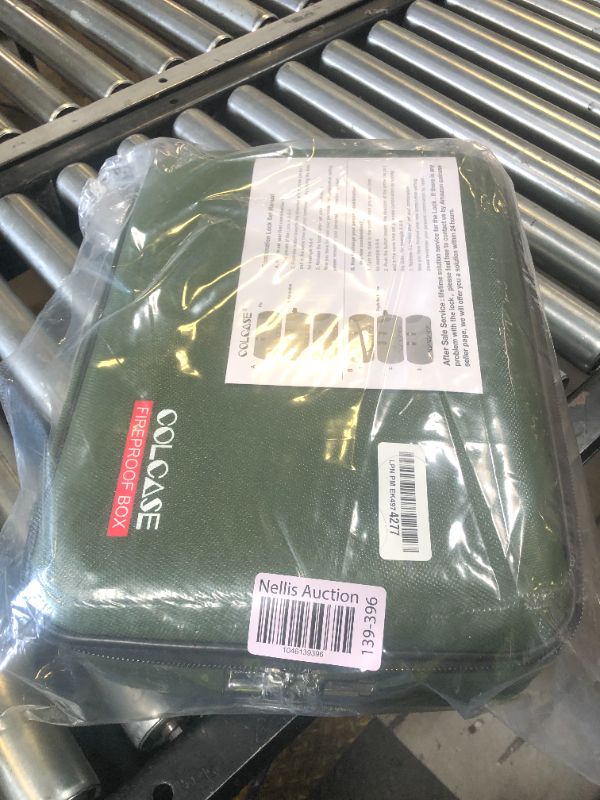 Photo 1 of COLCASE Fireproof Document Folder, Hard Case Fireproof Document Box with Lock Hard-Shell Design Fireproof Water Resistant Document Box for Important Documents Certificates Laptop Passports Green