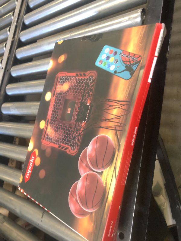 Photo 1 of ropoda Indoor Basketball Hoop, Mini Hoop with 7 LED Lights, 3 Modes Scoreboard, Mini Hoop with 4 Balls Over The Door, Basketball Hoop Indoor, Toys Gifts for Kids Adults
