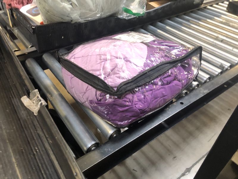 Photo 1 of yescool Weighted Blanket for Adults (20 lbs, 60” x 80”, Purple) Cooling Heavy Blanket for Sleeping Perfect for 190-210 lbs, Queen Size Breathable Blanket with Premium Glass Bead, Machine Washable
