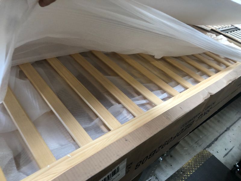 Photo 1 of Tatub Full Montessori Floor Bed with High Rails, Solid Wood Montessori Bed Frame for Kids, Door Can Install Left and Right, Full-Nature