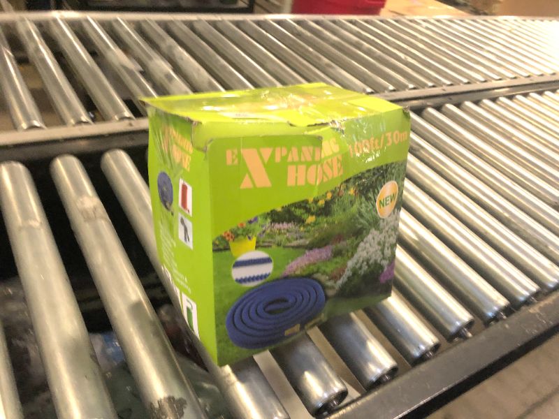 Photo 1 of 100 ft Expandable Garden Hose with 10 Spray Nozzle - 4 -Layer Latex Core - Heavy Duty Superior Strength 3750D - 100ft Expanding Water Hose - Extra Strong Brass Connectors/Storage Bag