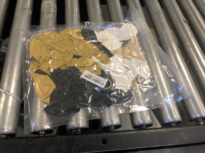Photo 1 of RUBFAC 65pcs 12 Inches Black Gold Confetti Balloons Kit, Metallic Gold and Black White Party Balloons with Ribbons for Birthday, Wedding, Baby Shower, Graduation, Happy New Year Decorations