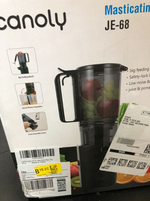 Photo 1 of Cold Press Juicer, 5.4" Wide Feed Chute Juicers with 350w Power Motor, Slow Masticating Juicer Machine with High Juice Yield for Whole Vegetables & Fruits, Easy to Clean, Grey(pro)