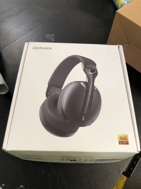 Photo 1 of Globvanx Wireless Gaming Headset for PS5, PS4, PC, Mac, Switch, 2.4GHz Gaming Headsets with Bluetooth 5.4, Hidden ENC Noise Canceling Mic, 35H Battery, 3D Spatial Sound, 3.5mm Wired - Black
