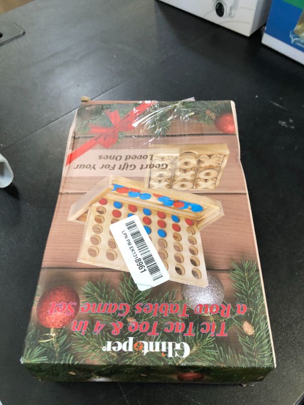 Photo 1 of Glintoper Tic Tac Toe & 4 in a Row Table Games Set - Rustic Decor Wood Strategy Board Games for Families