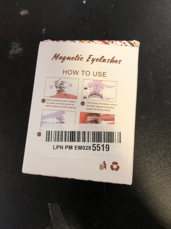 Photo 1 of Brown Natural Look Magnetic Eyelashes Kit 2 Pairs Reusable Double Sided Magnetic Lashes With Applicator and Mirror, No Glue Needed Strip Lashes (Manga Look 8-12mm)