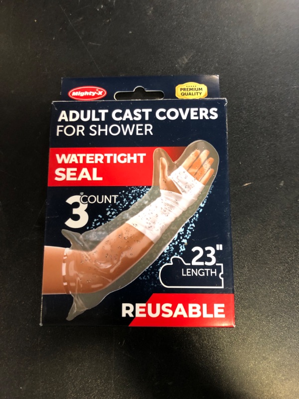 Photo 1 of 100% Waterproof Cast Covers for Shower Arm - Tight Seal - 3pk Adult Reusable Cast Protectors - Half Arm Bag Sleeves