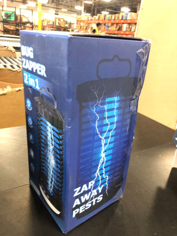Photo 1 of Bug Zapper Outdoor, 2025 Upgraded 3 in 1 Rechargeable Bug Zapper with 5000mAh Battery & LED Night Light, 4000V Cordless Waterproof Mosquito Zapper for Outside,Patio,Backyard,Garden Black