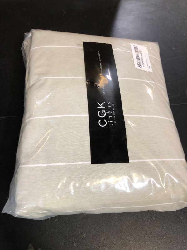 Photo 1 of Queen Size 4 Piece Sheet Set - Extra Soft, Breathable & Cooling Sheets - Hotel Luxury Durable Bed Sheets for Women & Men - Deep Pockets, Easy-Fit & Wrinkle-Free Sheets - Beige Stripes Oeko-Tex Sheets