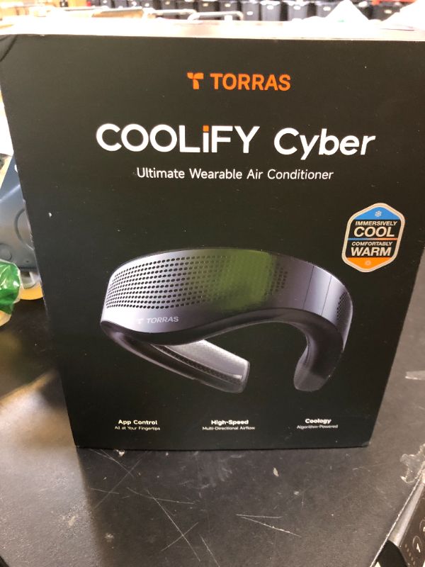 Photo 1 of TORRAS 2025 Top Al Neck Fan Air Conditioner Coolify Cyber, Portable Personal Neck Fans that Blow Cold Air?No.1 Dual-Coolest Wind & 720° Immersive Cooling?Rechargeable for Outdoor/Indoor. Gifts for Dad