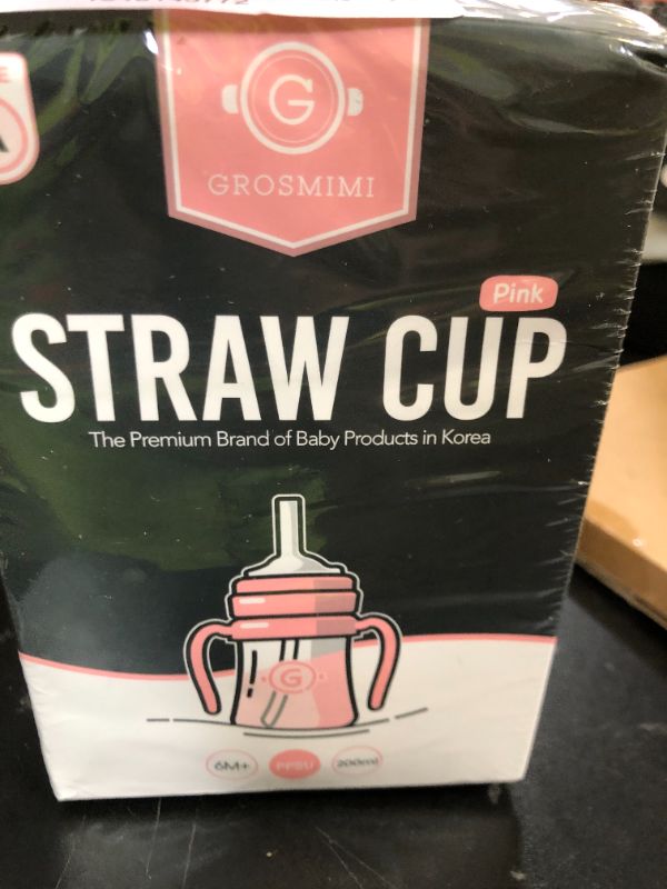 Photo 1 of GROSMIMI Spill Proof no Spill Magic Sippy Cup with Straw with Handle for Baby and Toddlers, Customizable, PPSU, BPA Free 6 oz (Pink)