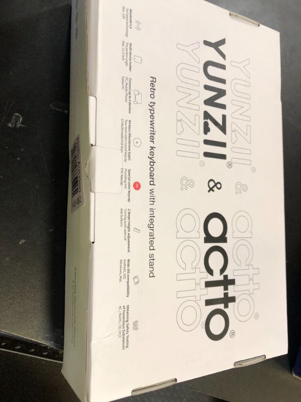 Photo 1 of YUNZII ACTTO B303 Wireless Typewriter Keyboard, Bluetooth Connection, Cute Retro Aesthetic Design with Integrated Stand for Tablet, Phone, PC and Win/Mac/Android(B303, Baby Pink)