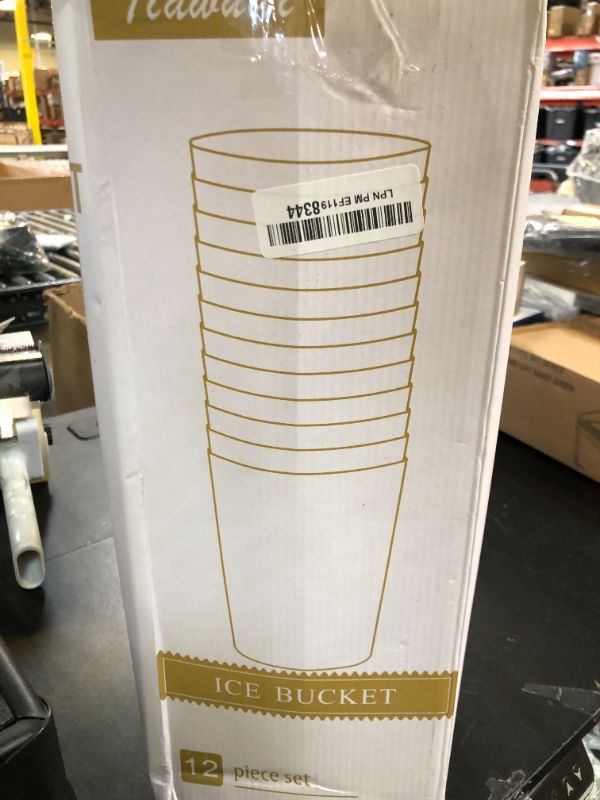 Photo 1 of 12 Pack Disposable Plastic Ice Bucket For Parties, Gold Glitter Clear Wine Cooler for Wedding, Good as One Large Champagne Chiller Or Classic Wine Bottle Chiller