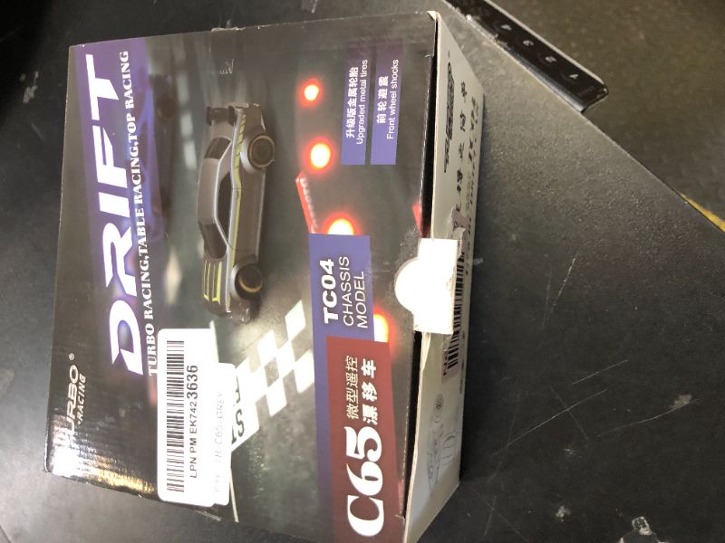 Photo 1 of FLYCOLOR Turbo Racing 1:76 Scale Drift RC Car with Gyro Mini Full Proportional RTR 2.4GHZ Remote Control with 2 Replaceable Body Shell (C65-GREY)