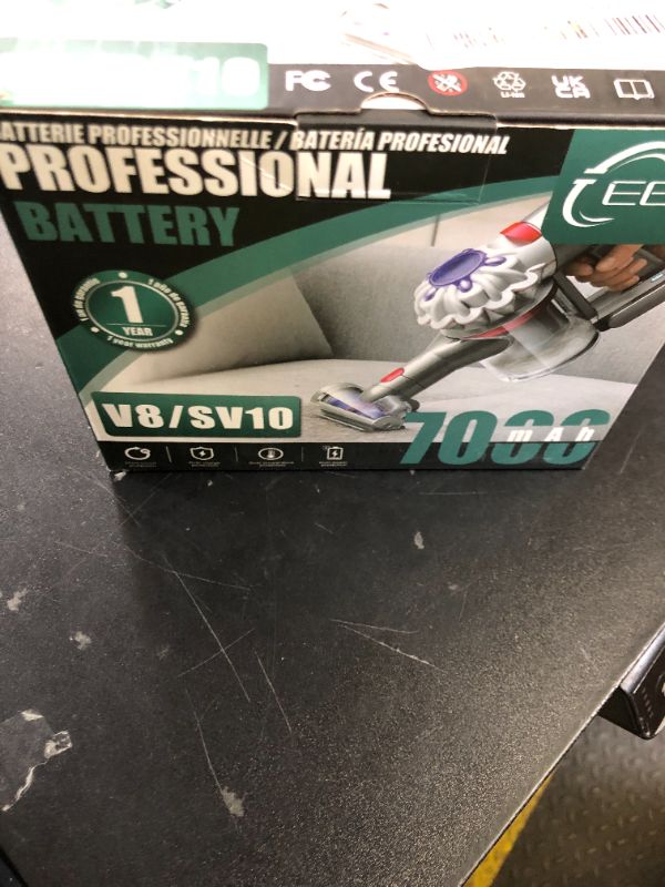 Photo 1 of EGR Upgraded 7000mAh V8 Battery Replacement Compatible with Dyson V8 Animal Battery Replacement V8 Absolute V8 Motorhead V8 Fluffy SV10 Carbon Fiber Vacuum Cleaner 2 Filters and 3 Screws Included