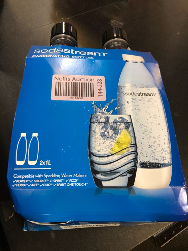 Photo 1 of SodaStream Black 1L Slim Carbonating Bottles Twin Pack, Pack of 2