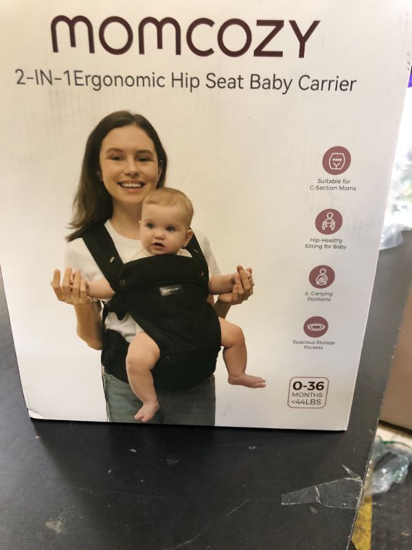 Photo 1 of Momcozy Baby Carrier with Hip Seat, 2-in-1 Forward-Facing Carry for Active Babies, Detachable Hands-Free Carrier up to 44lbs, Breathable Infant Carrier Fits Waist Sizes up to 47 Inches, AirMesh Grey