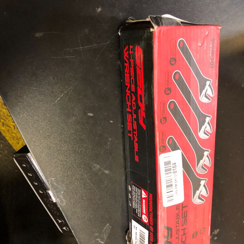 Photo 1 of Adjustable Wrench Set Wrenches Sets: 4-Piece 6, 8, 10, 12 Inch Chrome Vanadium Steel Corrosion-Resistant Black Oxide Finish for Automotive Plumbing and Household Repairs