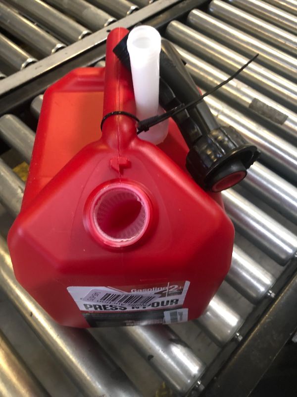 Photo 1 of Garage Boss Press 'N Pour Gas Can | 2 gallon | Red | SKU: GB320