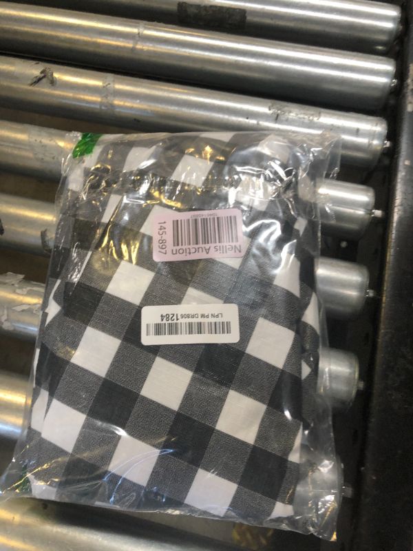 Photo 1 of Fitable Vinyl Fitted Round Table Cover with Elastic, Black and White Checkered Tablecloth with Flannel Backing Plaid Table Cloth for Indoor Outdoor Picnic Party (Fit for 45"-56" Round Tables)