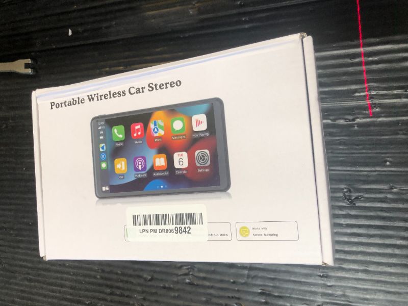 Photo 1 of Portable Wireless with Apple CarPlay and Android Auto Screen for Car, 7" HD Touch Screen Car Stereo with Mirror Link, Bluetooth 5.2, Backup Camera, AUX,FM Transmitter for All Vehicle