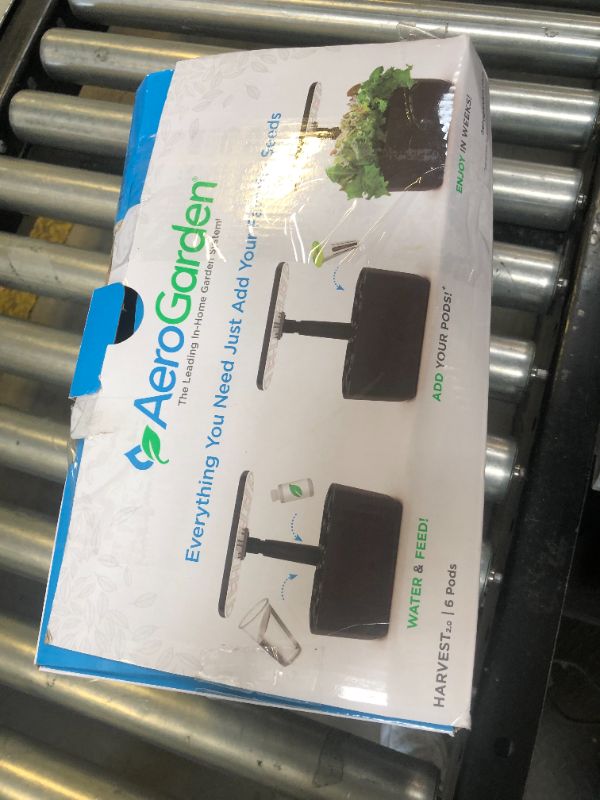Photo 1 of AeroGarden Harvest 2.0, Indoor Garden Hydroponic System with LED Grow Light, Holds up to 6 AeroGarden Pods, Black