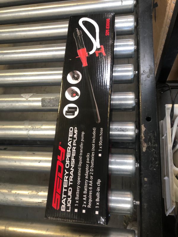 Photo 1 of SEDY Electric Hand Pump, Portable Battery Powered Transfer Pump, Multi-Use Siphon Liquid Extractor for Gasoline, Diesel, Fuel, and Water Transfer