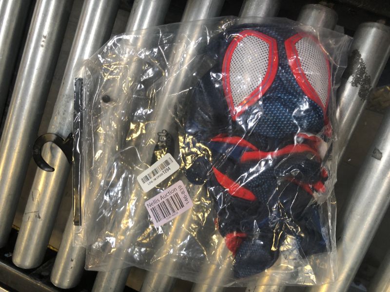 Photo 1 of Marvel Miles Morales: Spider-Man Official Youth Deluxe Zentai Costume - Stretch Spandex with Hidden Zippers, Wrist Slits (S) Multi