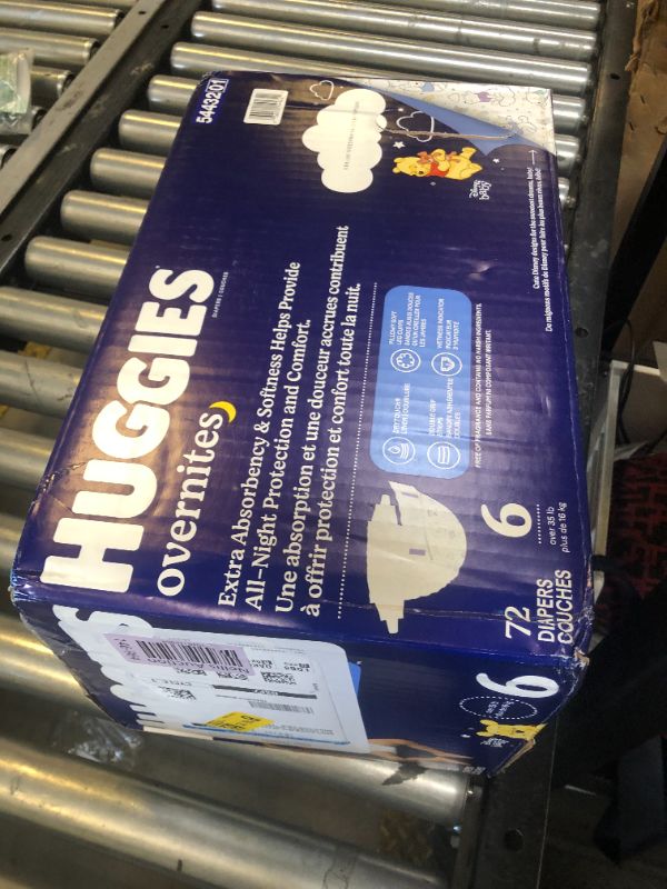 Photo 1 of Huggies Size 6 Overnites Baby Diapers: Overnight Diapers, Size 6 (35+ lbs), 72 Ct, Packaging May Vary