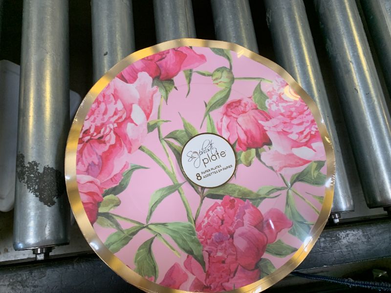 Photo 1 of Wavy Dinner Plate Pink Peonies - 8pkg

