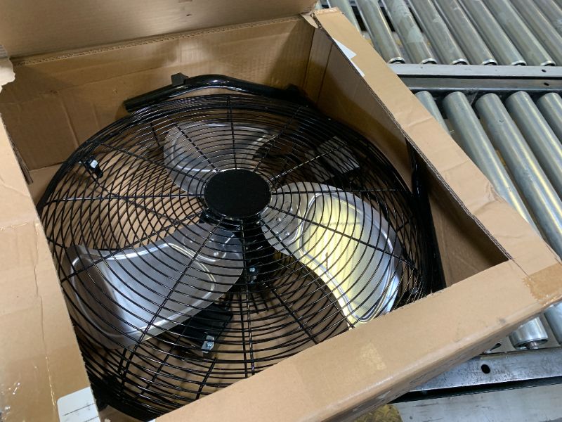 Photo 1 of Amazon Basics 18" High Velocity Industrial Fan, Floor Fan, with 3 Speeds, Tilt Head, ETL-Listed Safety Compliance, Metal Housing/Blades, Ideal for Industrial/Commercial Space/Garage/Gym, 100W, Black
