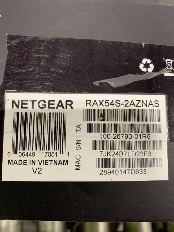 Photo 1 of NETGEAR Nighthawk 6-Stream Dual-Band WiFi 6 Router (RAX54S) – Security Features, AX5400 Wireless Speed, Up to 5.4 Gbps, Covers up to 2,500 sq. ft., 25 Devices - 1-Year Armor Subscription Included