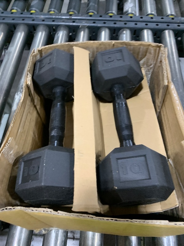 Photo 1 of CAP Barbell 150 LB Coated Hex Dumbbell Weight Set with Vertical Storage Rack | Black Handle