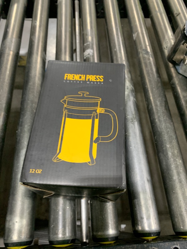 Photo 1 of YMMIND French Press Coffee Maker 304 Stainless Steel Coffee Press,with 4 Filters System, Heat Resistant Thickness Borosilicate French Press Glass, BPA-Free Brewed Tea Pot Coffee Plunger(Copper 12oz)