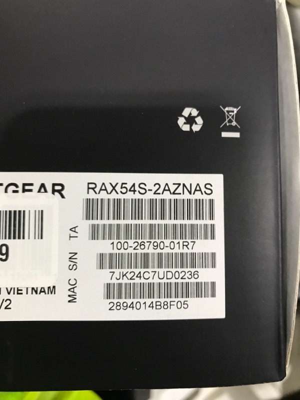 Photo 1 of NETGEAR Nighthawk 6-Stream Dual-Band WiFi 6 Router (RAX54S) – Security Features, AX5400 Wireless Speed, Up to 5.4 Gbps, Covers up to 2,500 sq. ft., 25 Devices - 1-Year Armor Subscription Included