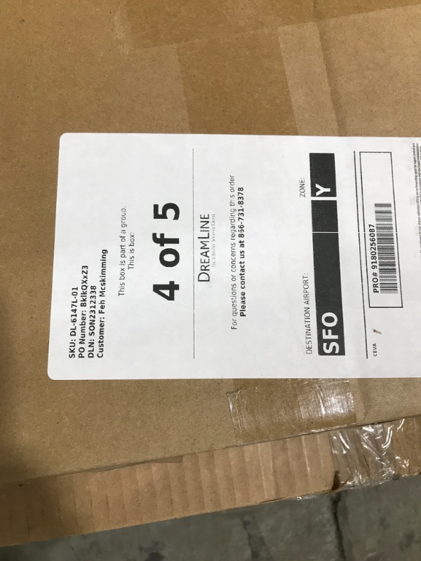Photo 1 of DreamLine 32 in. D x 60 in. W x 75 5/8 in. H Right Drain Acrylic Shower Base and QWALL-3 Backwall Kit In White, DL-6146R-01
