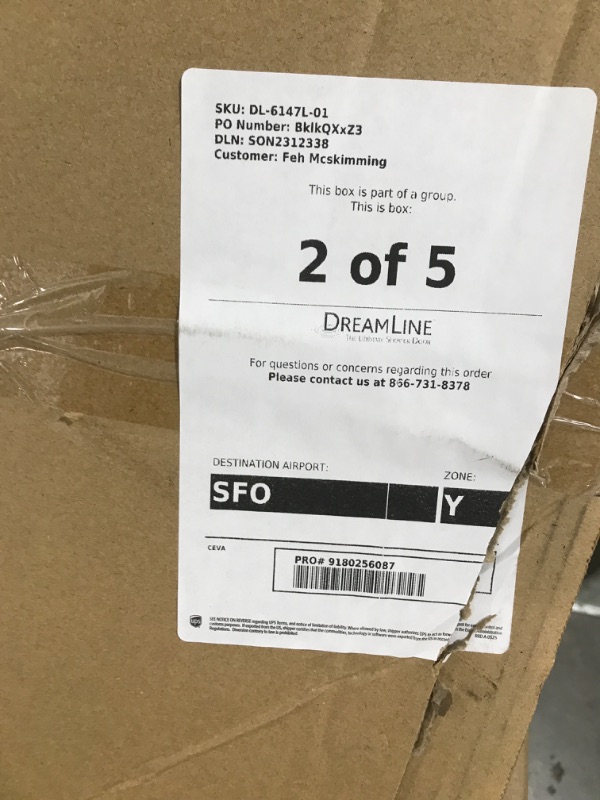 Photo 1 of DreamLine 32 in. D x 60 in. W x 75 5/8 in. H Right Drain Acrylic Shower Base and QWALL-3 Backwall Kit In White, DL-6146R-01
