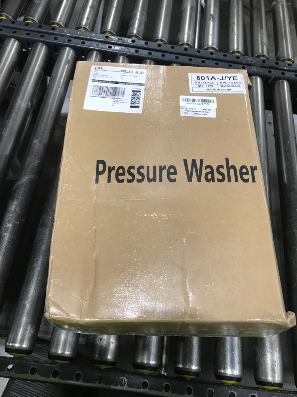 Photo 1 of Electric Pressure Washer 4800PSI-Max 3.0GPM Pressure Washer with 4 Nozzles, 25FT Hose, Soap Tank, Ideal for Car, Driveway, Patio, Pool Yellow