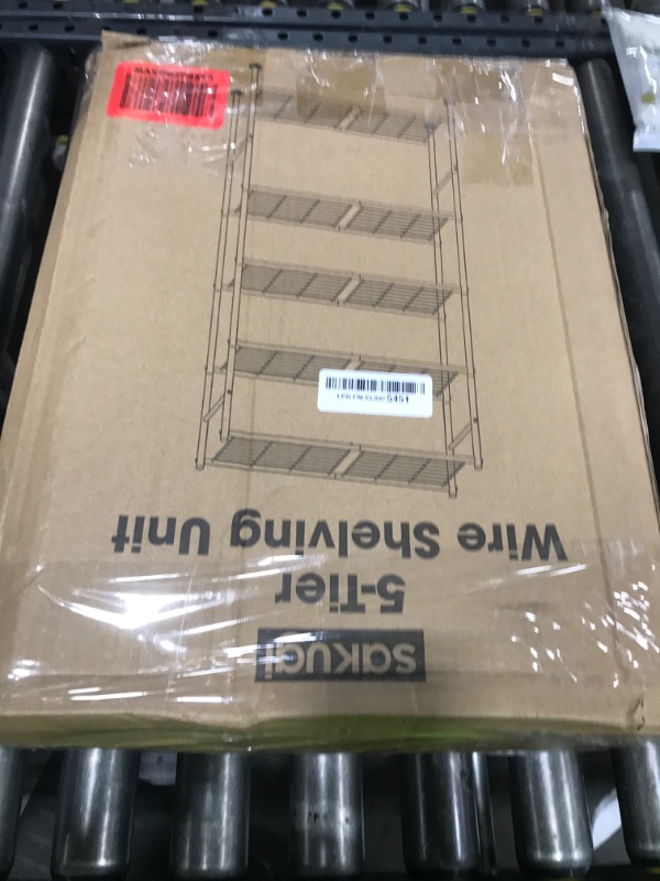 Photo 1 of Sakugi Storage Shelves - 5 Tier Shelf Organizer, Heavy Duty Garage Shelving Unit with Leveling Feet, Stable Metal Shelves Organizer for Pantry, Kitchen and Closet, 33.0" W x 12.6" D x 72.0" H, Black