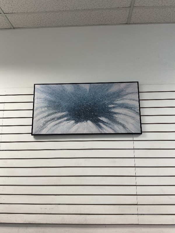 Photo 1 of Abstract Wall Art Framed Canvas Paintings Blue and White Fantasy Modern Artwork 20" x40