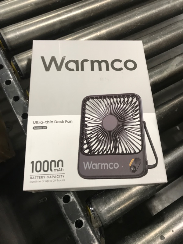 Photo 1 of Warmco 10000mAh Portable Travel Fan 7-inch, [10-24H Runtime] Ultra-thin Digital Display Mini Desk Battery Operated Fan for Bedroom, Camping, Cruise Essentials 2025