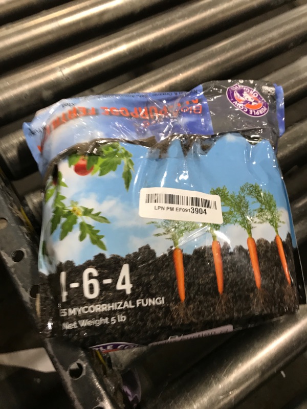 Photo 1 of Purple Cow Organics Natural BioActive All-Purpose Fertilizer with mycorrhizal Fungi, 5 Pound Bag, Food for Gardens, Raised beds, Landscape Vegetation and Indoor Plants