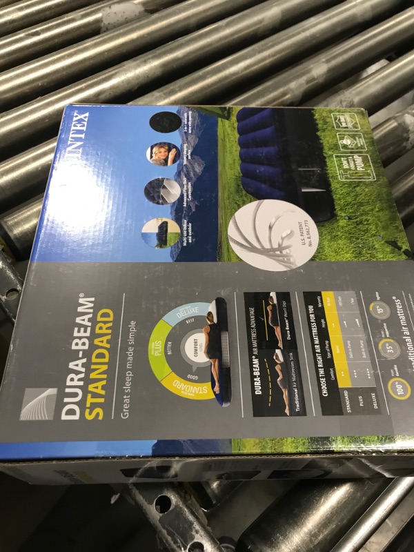 Photo 1 of Intex 75 x 39 x 10 Inch Dura-Beam Fiber-Tech Vinyl Standard Downy Air Mattress with Plush Top and 2-in-1 Valve, Twin (Pump Not Included)